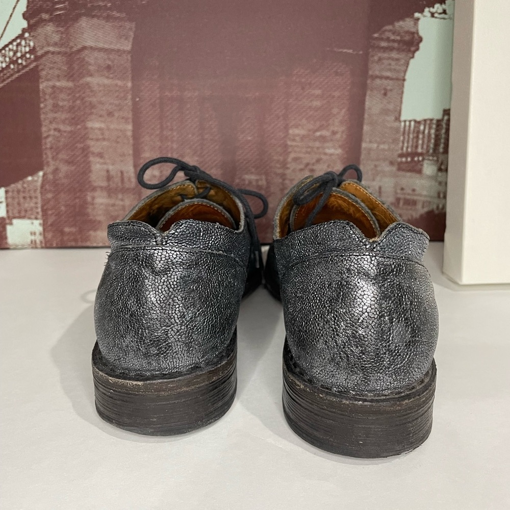 Fiorentini + Baker leather Oxford shoes silver crackled specks - Picture 9 of 12